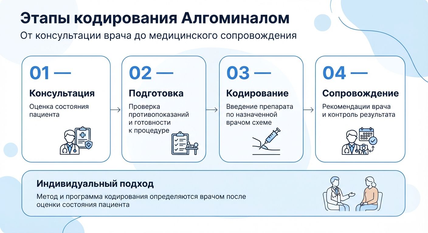Кодирование препаратом «Алгоминал» в Вихоревке инфографика